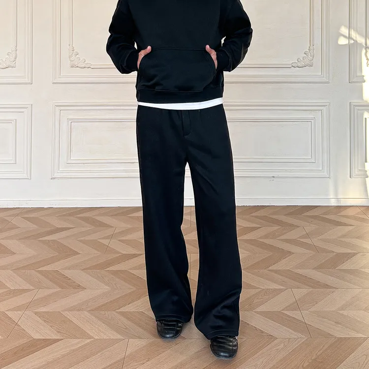 SUITEDALL「口粮神裤」430g仿西装A字卫裤 奥利绒三本针宽松棉长裤