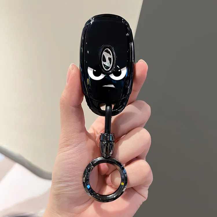 现代钥匙套ix35名图朗动伊兰特第七代ix25新胜达菲斯塔车扣壳高级