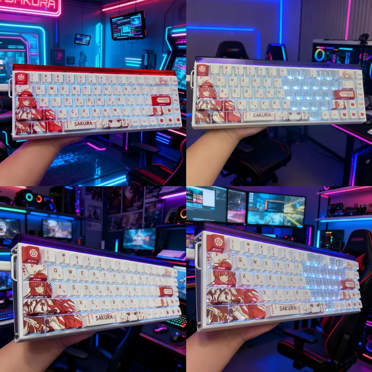 龙族上杉绘梨衣侧刻键帽字符透光拼白透原厂高度全图案适配60-87