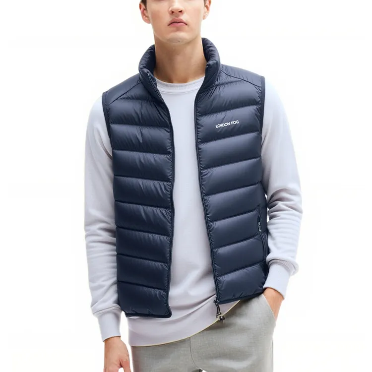 LONDONFOG冬季男士羽绒马甲立领修身鸭绒保暖背心DLWWVM25A810