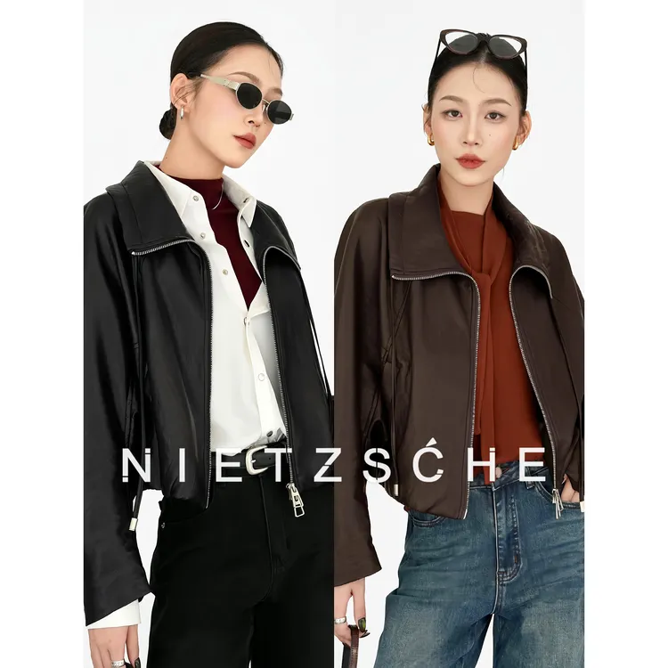 Nietzsche｜云触皮衣｜主推B入！时髦法式摩登翻领夹克外套50267