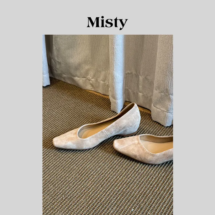 Misty雾屿女鞋|34-40码|4.5cm|2025新款内增高简约百搭反绒单鞋女
