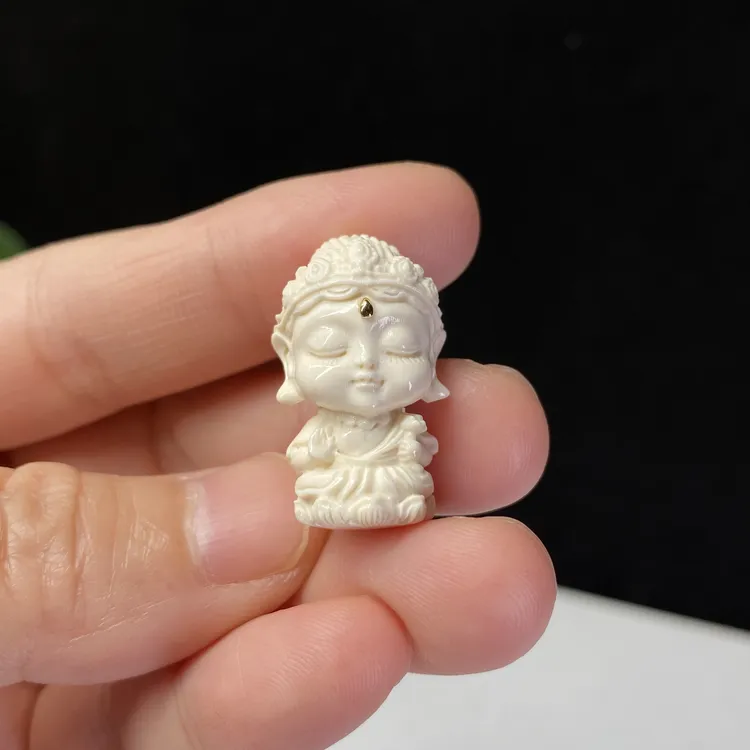 天然保真猛犸牙普贤吊坠猛犸象牙文玩配件假一罚四天然猛犸牙保真