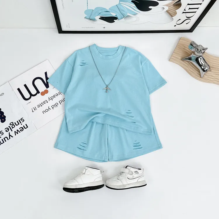 儿童套装夏季2025新款男童短袖两件套潮牌 D-DTXT087悠悠童话童装