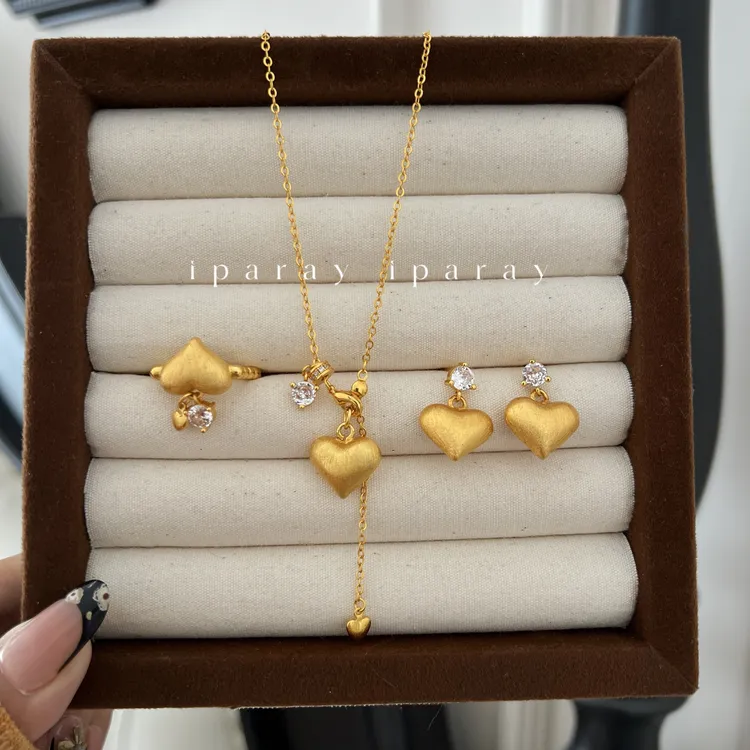 铜合金项链 伊帕尔阿依新款时尚精美古法三件套 复古素款..轻奢