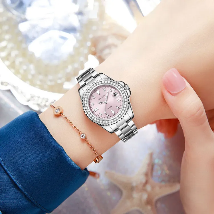 Zero scale/零刻度圆盘镶钻系列时尚百搭女士手表ZS706