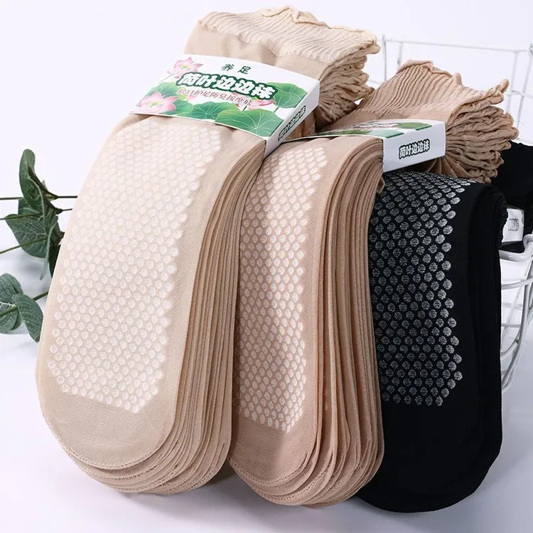 荷叶边松口丝袜棉底不勒脚宽口透气袜子女夏季薄款中筒孕妇妈妈袜