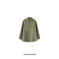 The pattern room | 松弛时髦精酵洗棉定染苔原绿工装衬衫