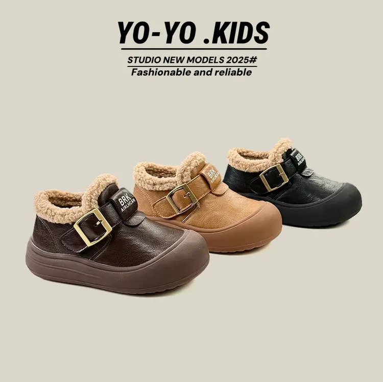 儿童时尚加绒棉鞋男童2025年秋冬新款运动鞋女童休闲鞋子-25667