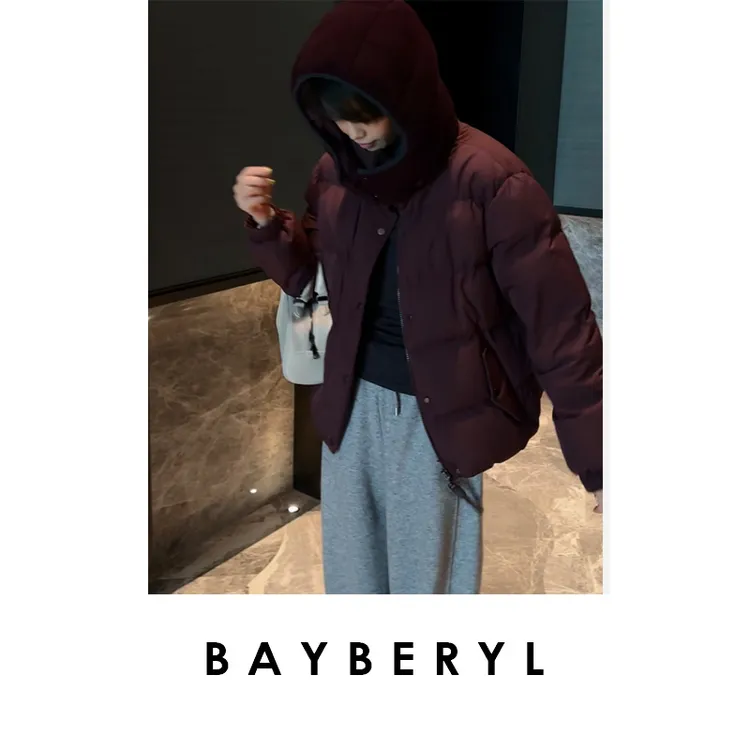 CC12-BAYBERYL老贝针织帽可拆卸连帽拼接轻薄羽绒服9YRF5J0443