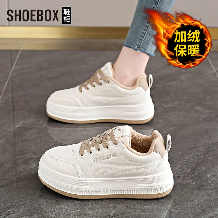 达芙妮旗下鞋柜棉鞋女冬季鞋子女爆款2025新款保暖厚底百搭小白鞋