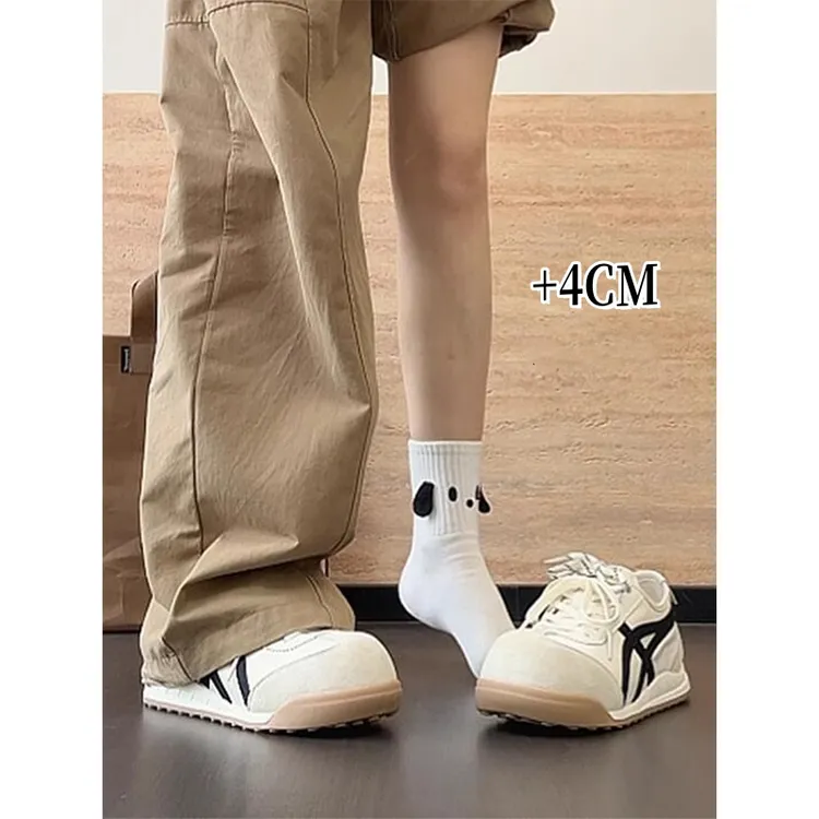 内增高4CM~厚底德训鞋女2025春夏新款丑萌大头休闲板鞋阿甘小白鞋
