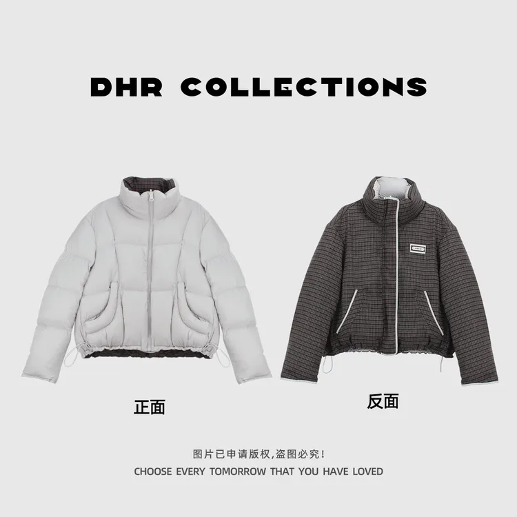 豆豆DA【两面穿羽绒服】95白鸭绒轻薄保暖时尚百搭外套女-61025DY