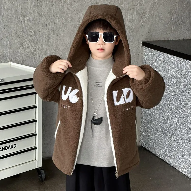 男童冬季外套加绒加厚保暖棉衣儿童冬款棉服连帽冬装时尚潮流宝宝