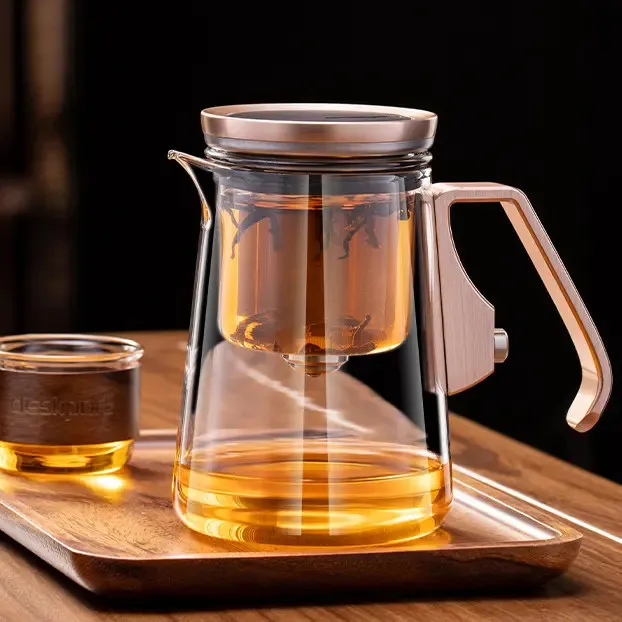 顶壶高档一键茶水分离泡茶神器磁吸耐热泡茶壶过滤茶具飘逸杯商品图