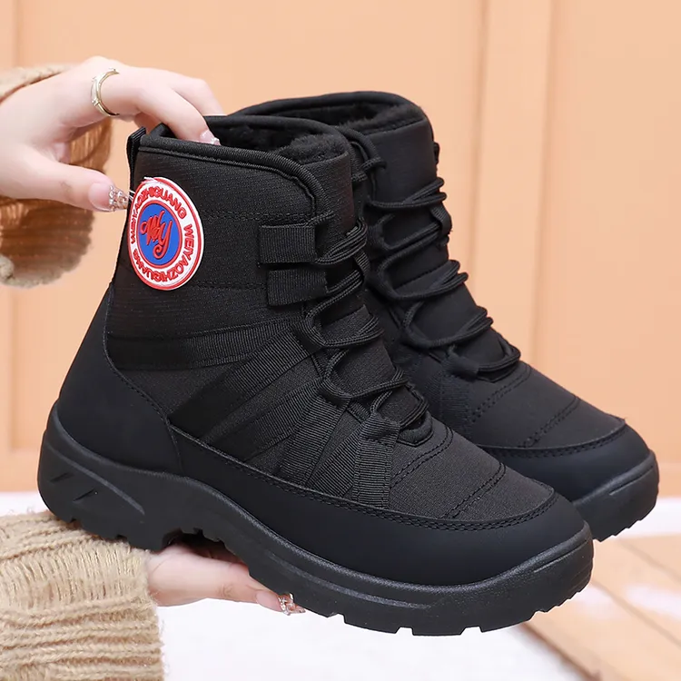 2025冬季新款东北棉鞋防水防滑高帮鞋加绒加厚雪地靴户外防寒靴子
