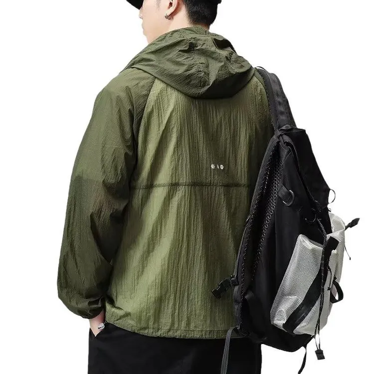 美式vibe男薄款宽松拼色时尚防晒服青少年春秋季情侣款休闲外套潮