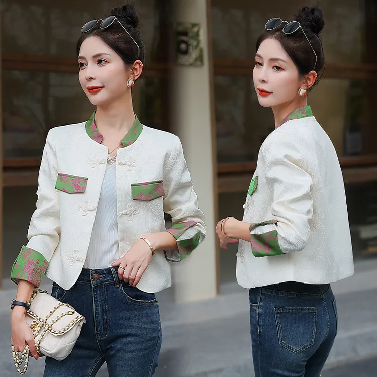 2025年秋季国风短外套气质大方女T恤