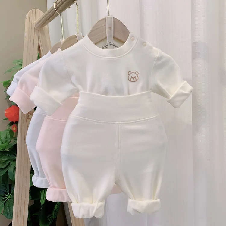 新生儿新款宝宝长袖打底秋衣套装婴儿高腰分体宝宝秋衣秋裤套装