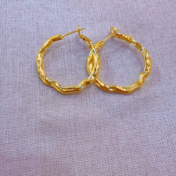 铜合金耳饰 金子同款耳圈金色百搭精美耳饰时尚气质圈圈