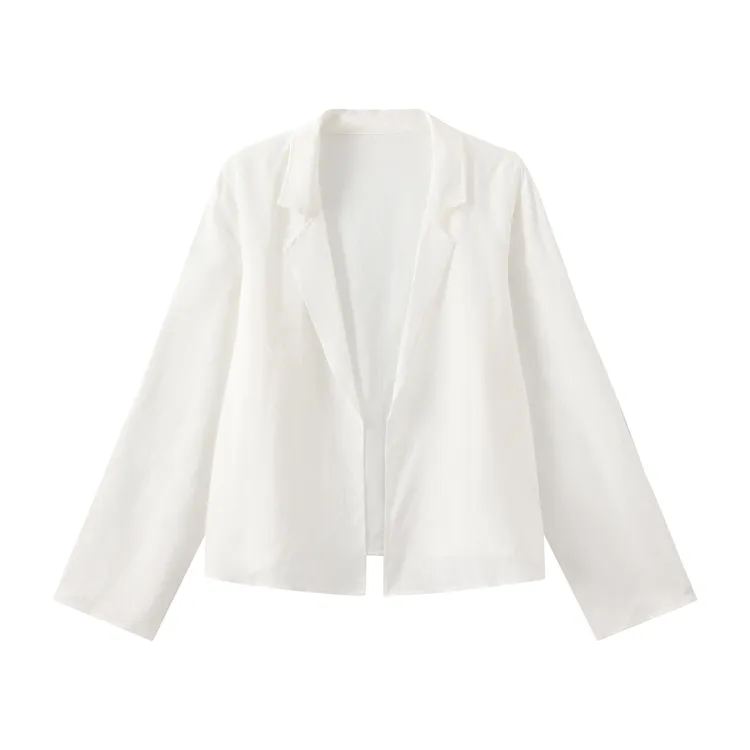 JSTA 【自由衫】纯色防晒法式亚麻短外套简约时尚白色初恋风  S59