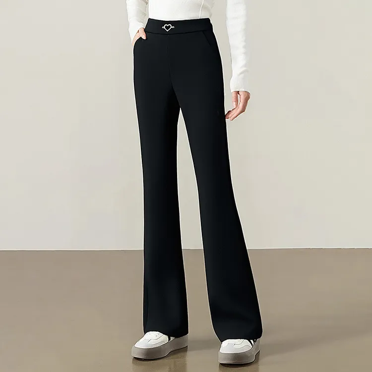 芳妮诗春秋大码九分裤新款垂感微喇休闲裤中年妈妈小个子时尚女裤