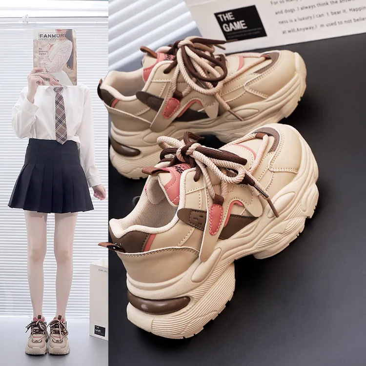 女鞋孕妇增高老爹鞋女2025年秋季爆款软底运动鞋女款防滑HXX-G17