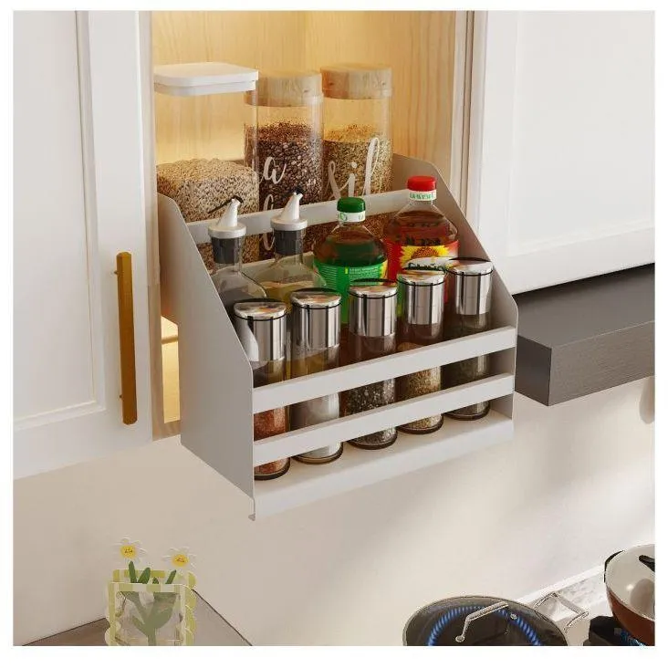 厨房吊柜橱柜下拉式置物架拉篮壁柜调料架高柜子升降拉篮
