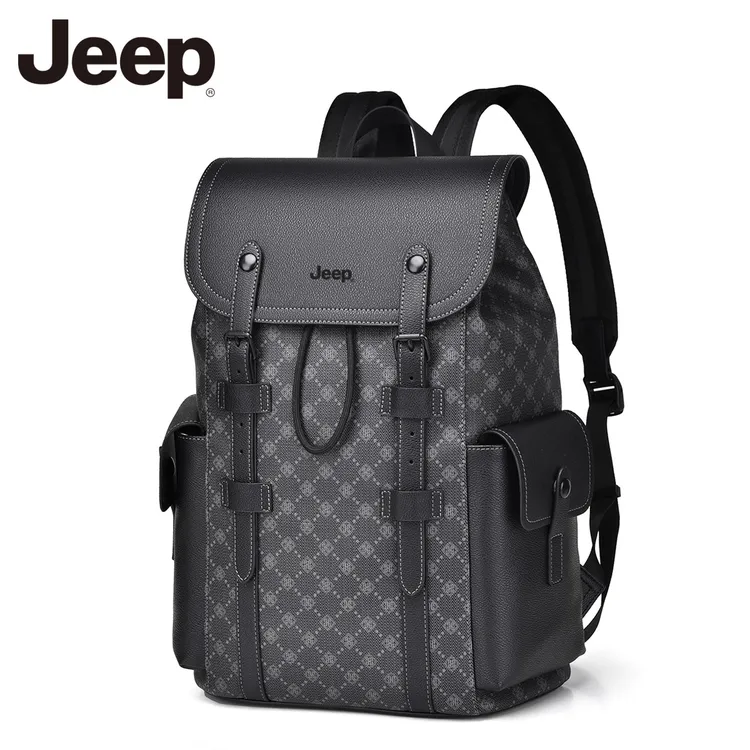 JEEP吉普男士休闲多功能双肩包潮流百搭背包时尚旅行出差防水商务
