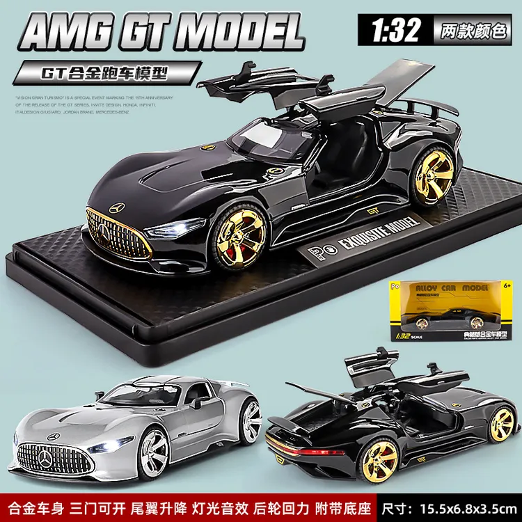 1:32概念跑车AMGGT仿真合金三开门模型摆件声光摆件潮玩汽车模型