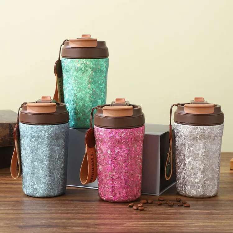 纯钛咖啡杯保温杯高颜值男女吸管杯随行杯便携杯子拿铁杯定制钛杯