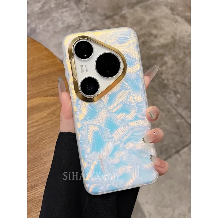 适用华为pura80pro+新款手机壳高级感渐变镭射贝母纹80Ultra网红