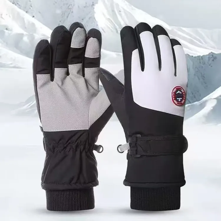 冬季保暖滑雪手套防水防寒男女触屏加绒加厚保暖户外骑车玩雪手套