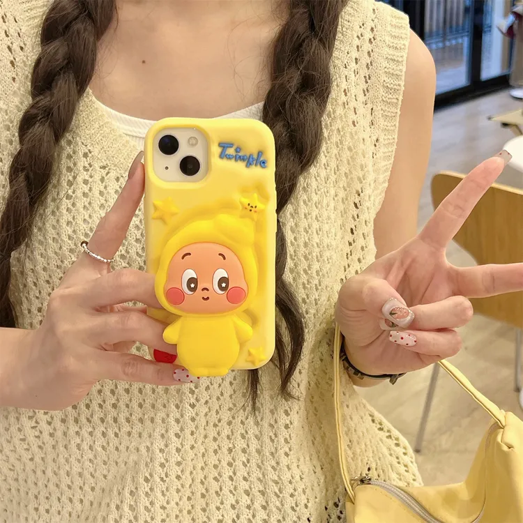 可爱星星人适用苹果17Pro手机壳支架iPhone16Pro防摔15/13保护套