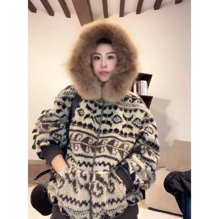 ZUOXIAOQI费尔岛提花毛毛外套22（衣长72-74/胸围130-134）