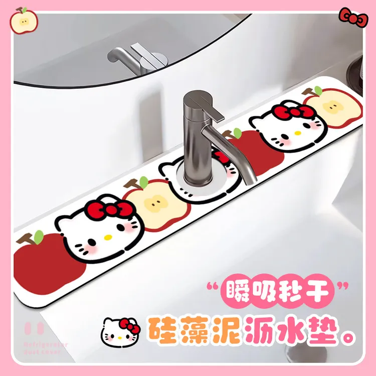 卡通可爱新款防溅硅藻卫生间洗手台垫厨房水池吸水