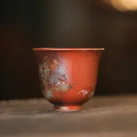 【晚晚精选】柴房金玉精工手绘桃花源小鹿铃铛杯CF028