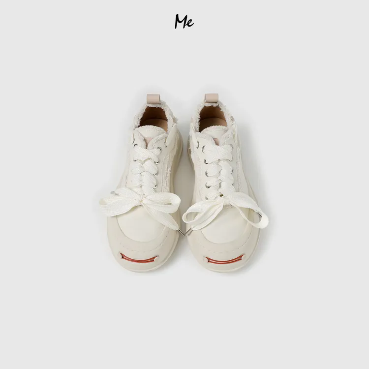 ME【流苏穿绳厚底鞋】矜奢小羊皮厚底增高流苏百搭时尚鞋子MESA3382