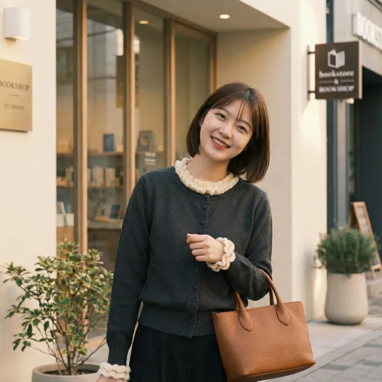 木耳边开衫小个子上衣针织外套女