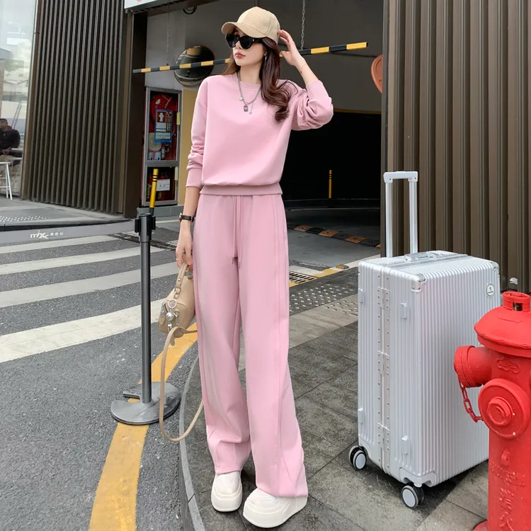 炸街运动休闲套装女春2025新款时尚洋气卫衣阔腿裤显瘦高端两件套