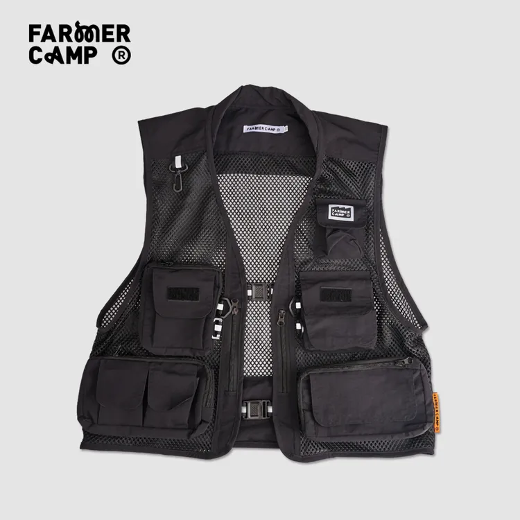Farmer camp多功能路亚马甲机能多口袋户外露营钓鱼马夹背心男女
