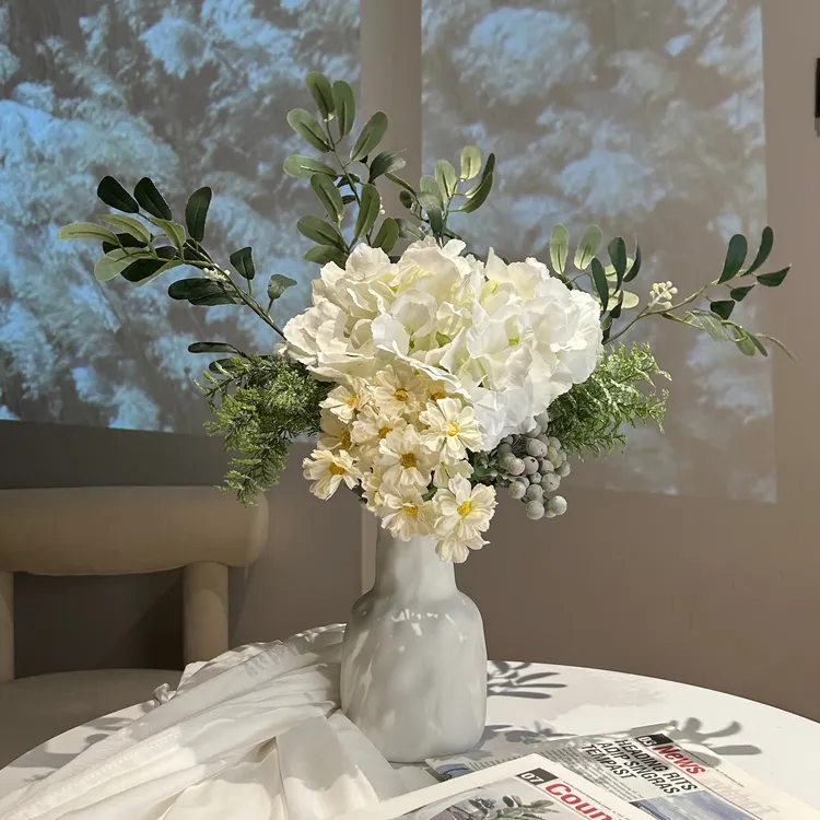【柿吉】初夏盛夏设计师款手扎花束花瓶仿真花绢花桌面客厅摆件