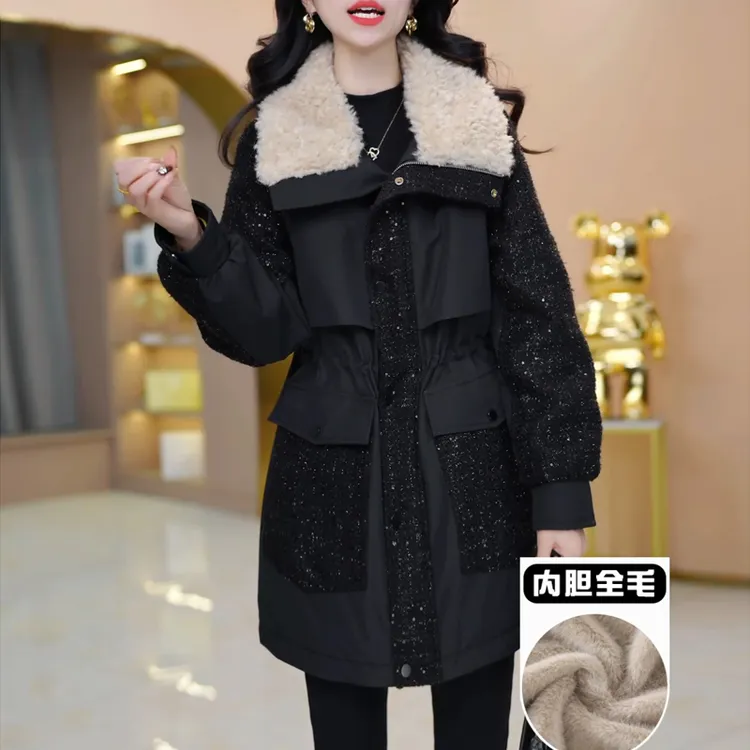 时尚加厚派克服外套中长款2025冬季女装减龄显瘦新款百搭休闲大衣