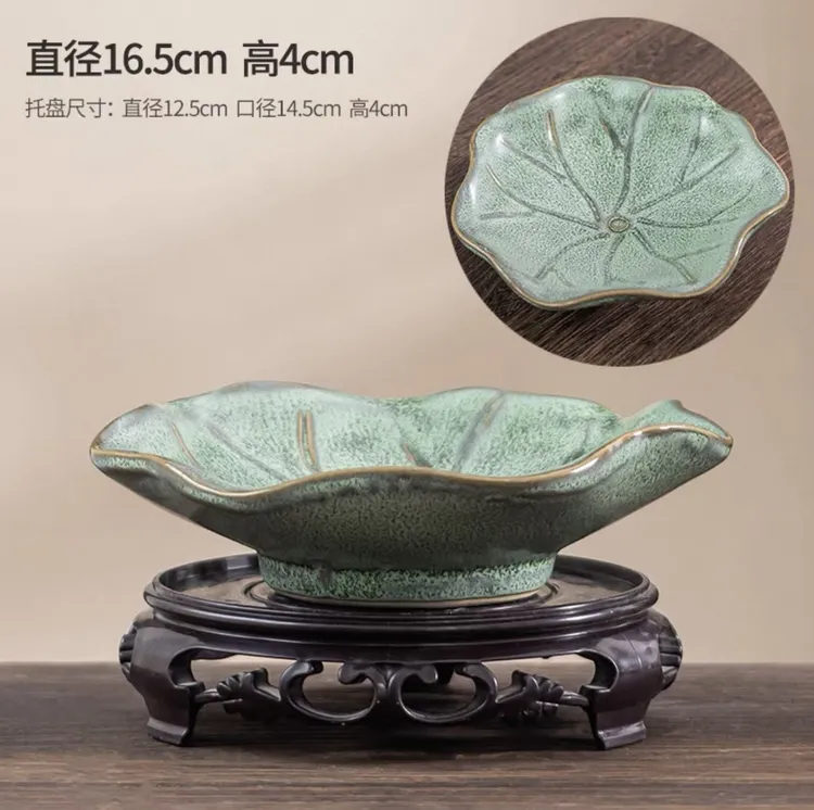 苔藓复古中式佛手柑托盘室内蕨类专用盆流泉水培容器禄根