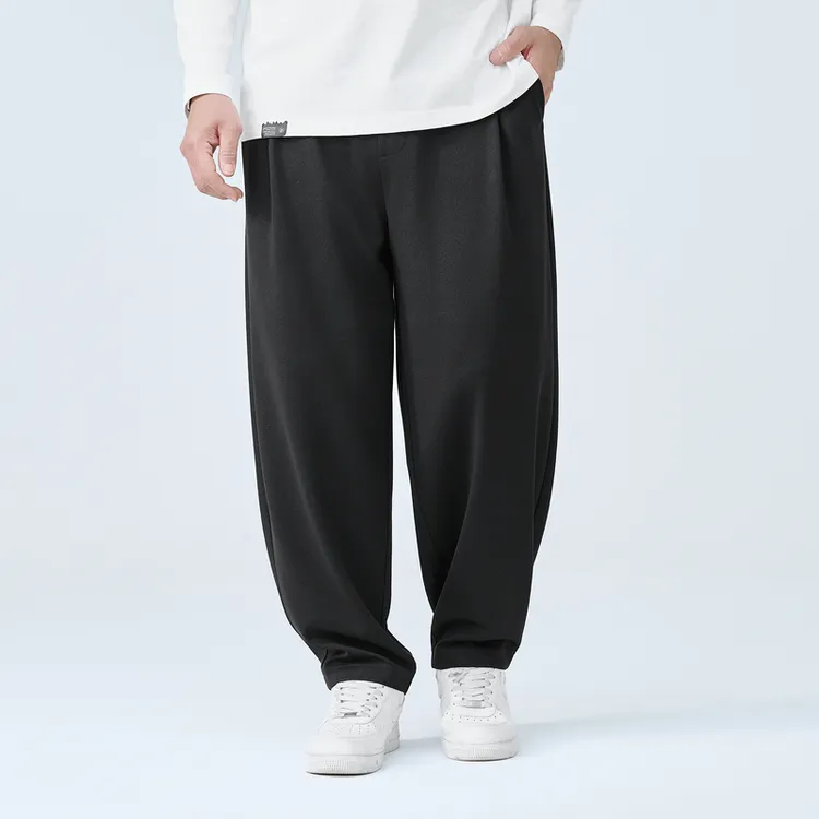 半墨大码男装秋冬加绒休闲裤男士宽松男裤加肥加大号胖子裤子0570