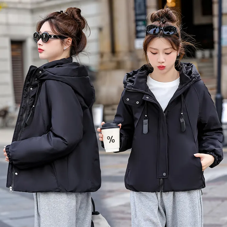 2025款棉服女短款加厚一体棉韩版宽松连帽夹克冲锋衣时尚外套