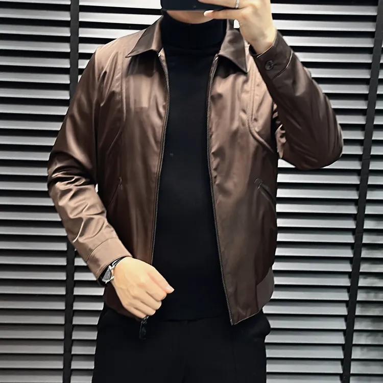 秋季新款韩版修身男士高端定制欧货轻奢时尚夹克外套男士上装