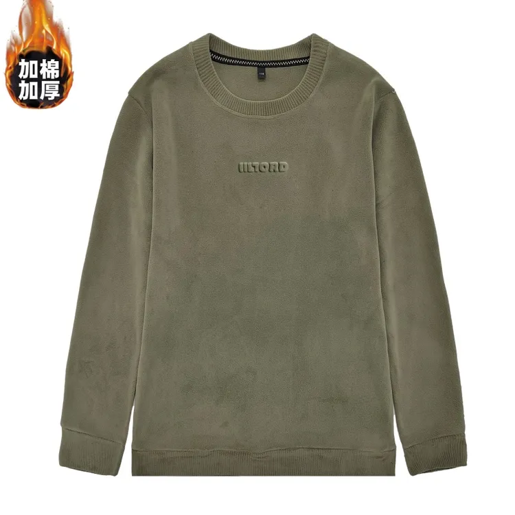 [7A抗静电，自发热]钢印字母双面加厚奥粒绒冬季卫衣圆领打底衫