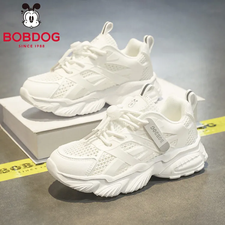 巴布豆童鞋夏季儿童小白鞋网面透气老爹鞋6-12岁男女童轻便运动鞋商品图