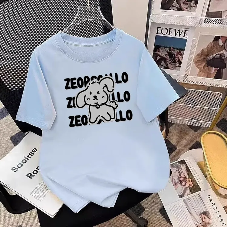 roora不撞衫情侣装夏季纯棉t恤2025年新款小众设计感卡通女装短袖